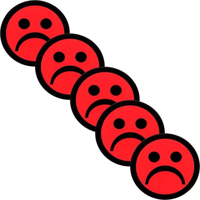 5 Rode Smiley Magneten - 2,5 cm - Whiteboard Magneten