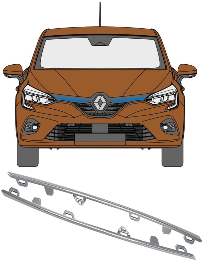 Grill lijst voor Renault Clio V 2019- / Links + Rechts