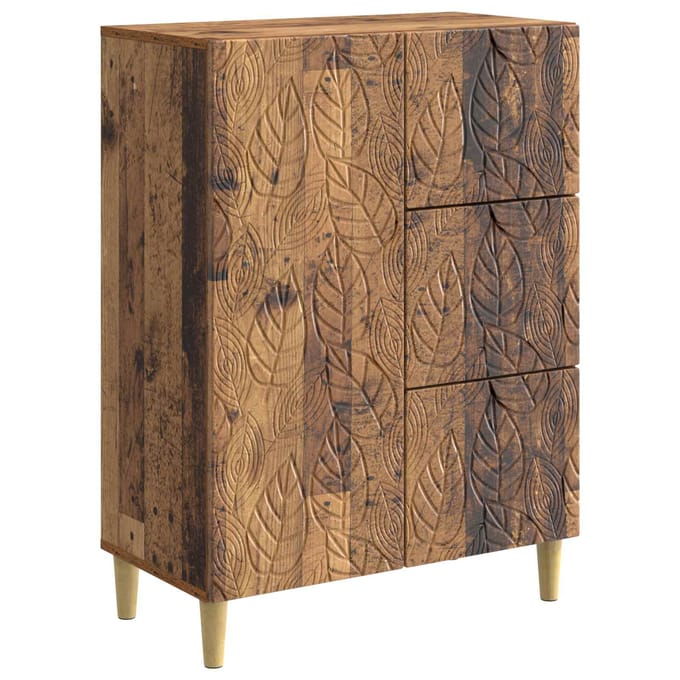 vidaXL - Dressoir - Oud - hout - 66 - x - 34,5 - x - 90 - cm - Bewerkt - hout