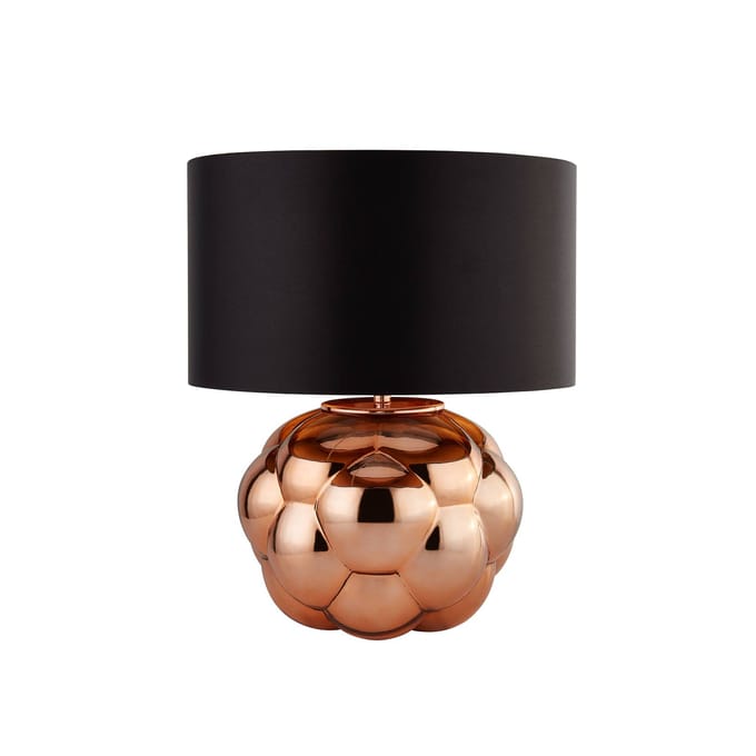 Searchlight Fizz tafellamp, zwart/koper, glas, 30 cm hoog, E27