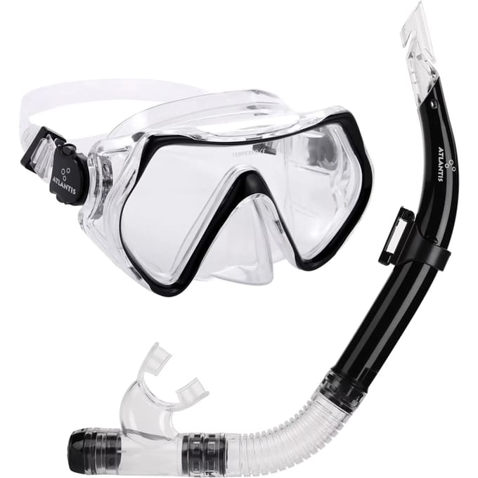 Atlantis Hawaï Combo - Snorkelset - Duikbril - Snorkel - Volwassenen - Zwart