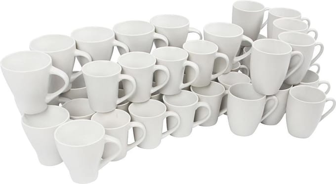 Porseleinen mokken, h: 7-10 cm, wit, 48stuks