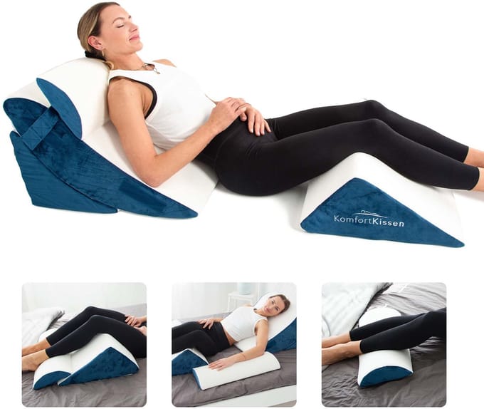 4-in-1 Ergonomisch Wigkussen - Ondersteuningskussen - Multifunctioneel - Ergonomisch - Traagschuim - Wasbare Hoes