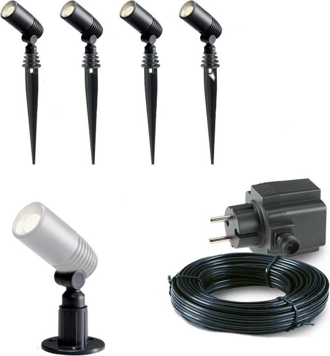 4x LED grond spot - 12V - 2 watt - complete set