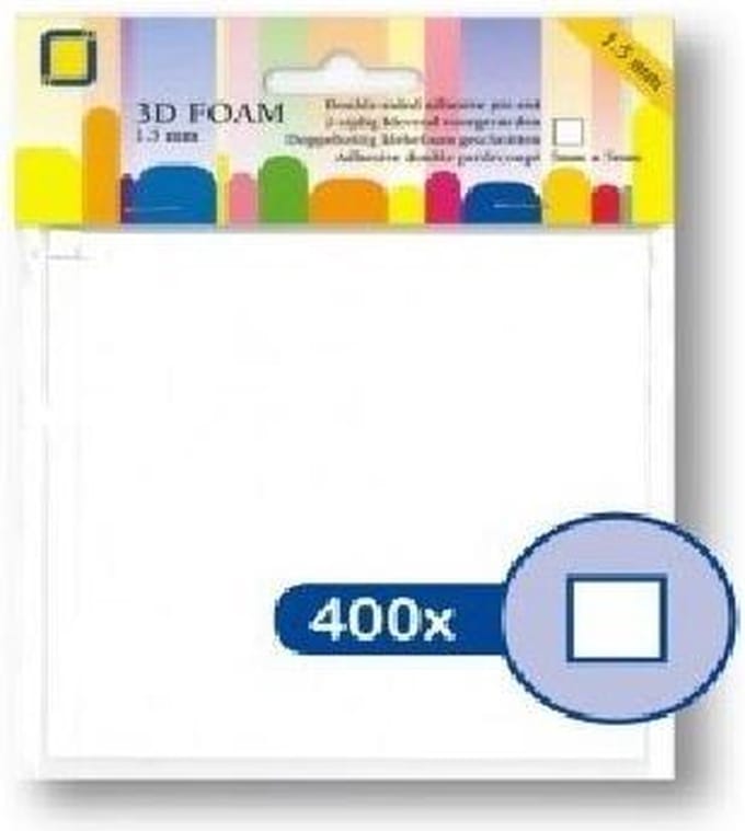 Foamblokjes - 1,5mm - 15 velletjes x 400 blokjes - 5x5