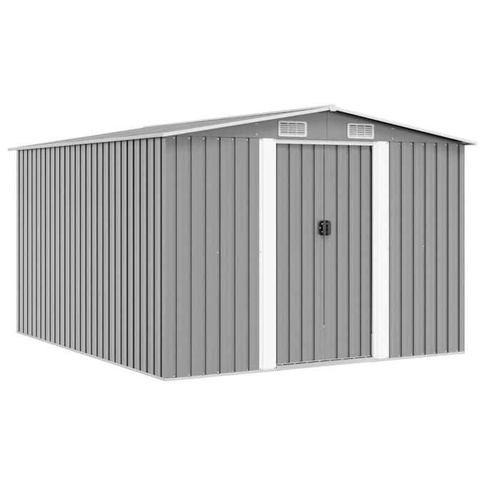 vidaXL - Tuinschuur - 257x298x178 - cm - metaal - grijs