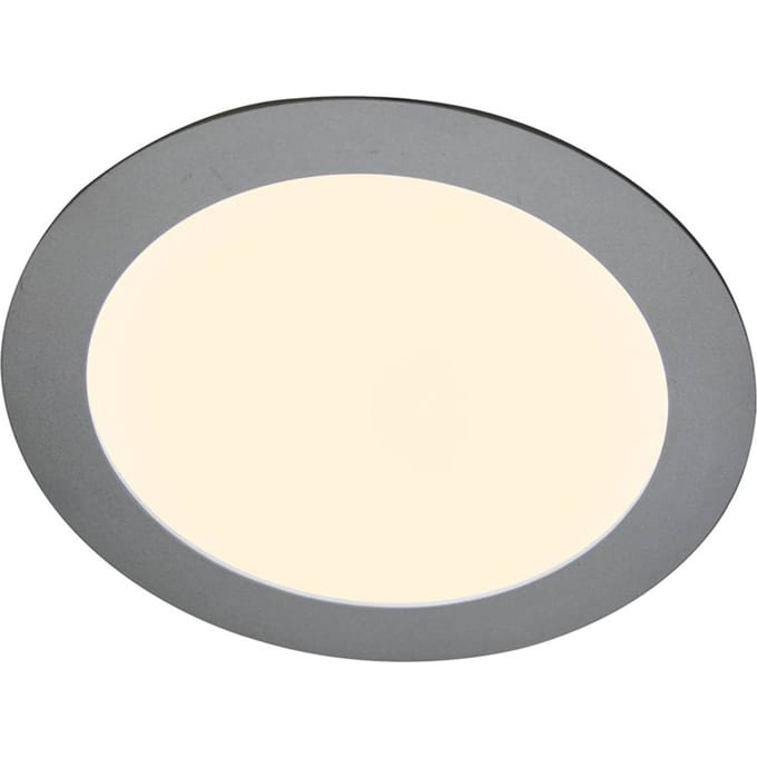 Heitronic LED inbouwpaneel Justus, Ø 14,5 cm, zilver, IP44
