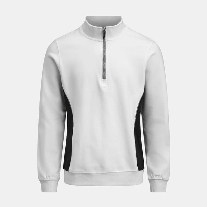 Jobman 5401 Halfzip Sweatshirt 65540120 - Wit/zwart - XXS