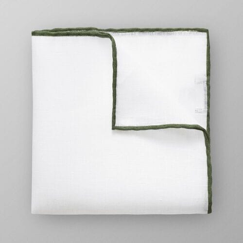 Eton Pochet Uni Subtle Contrast Donker Groen Melange / male