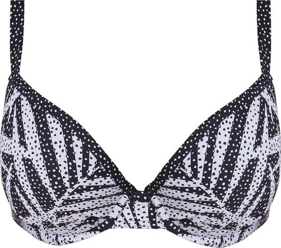 Freya - Maat 80D - GEMINI PALM UW Moulded Plunge Bikini Top - MONOCHROME - Vrouwen