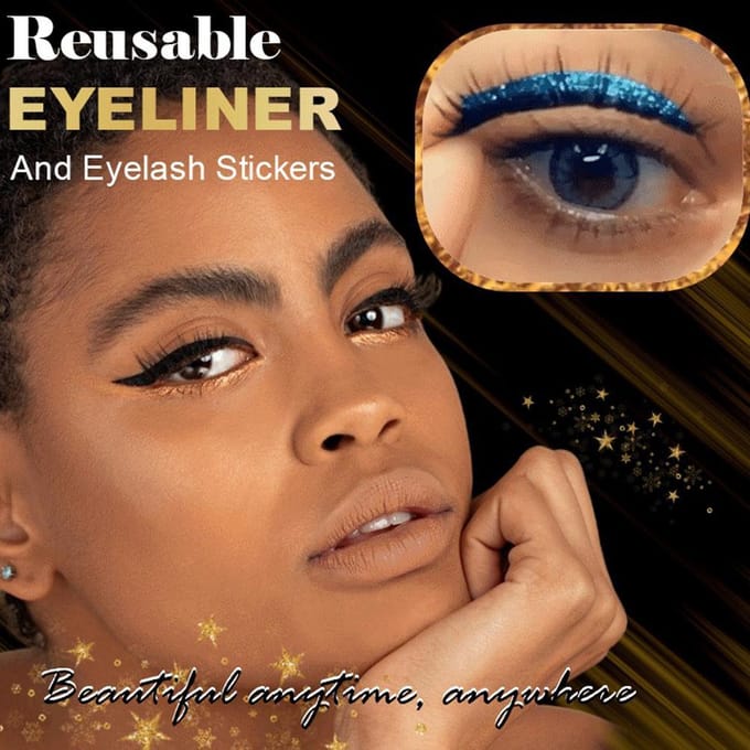 28 Paar Herbruikbare Eyeliner en Wimper Stickers 7 Kleur Waterdicht Herbruikbare Eyeliner Wimper