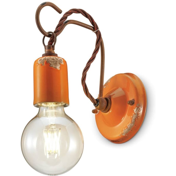 Ferroluce C665 wandlamp in vintage stijl, oranje