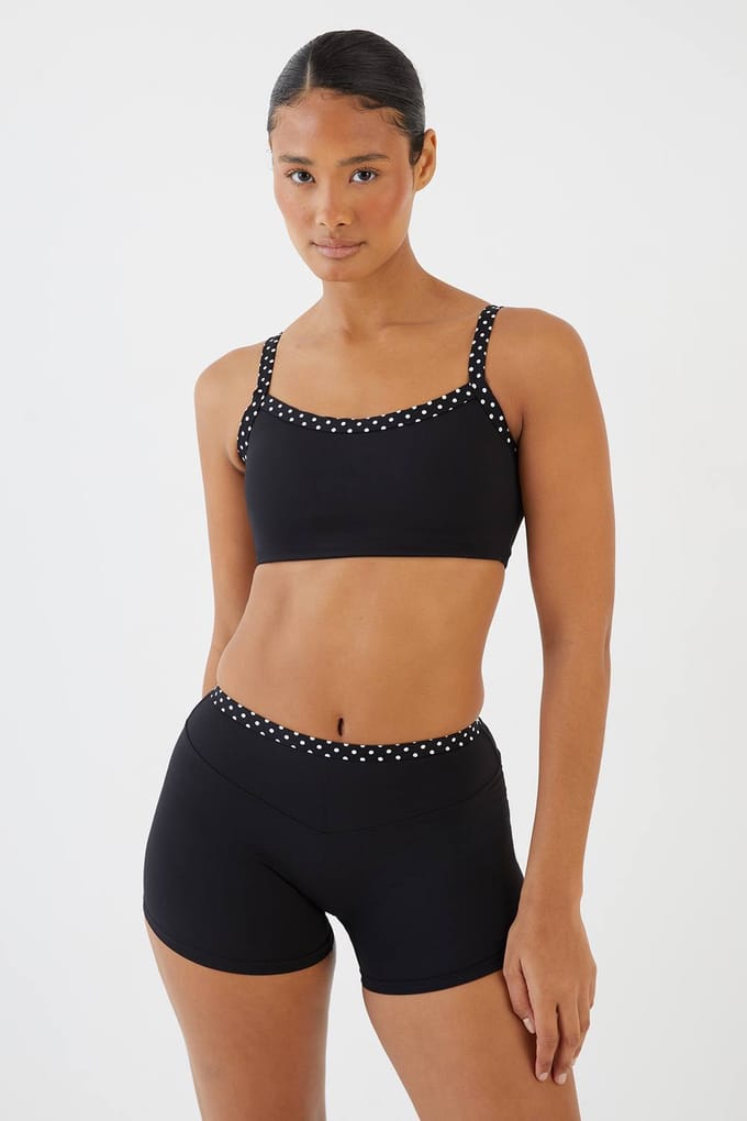 Dames Dsgn Studio Sculpt Sportbeha Met Polkadot Laagjes | Zwart | Maat: Medium