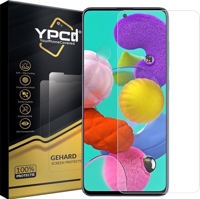 YPCd® Geschikt voor Samsung Galaxy A51 Glass Screenprotector