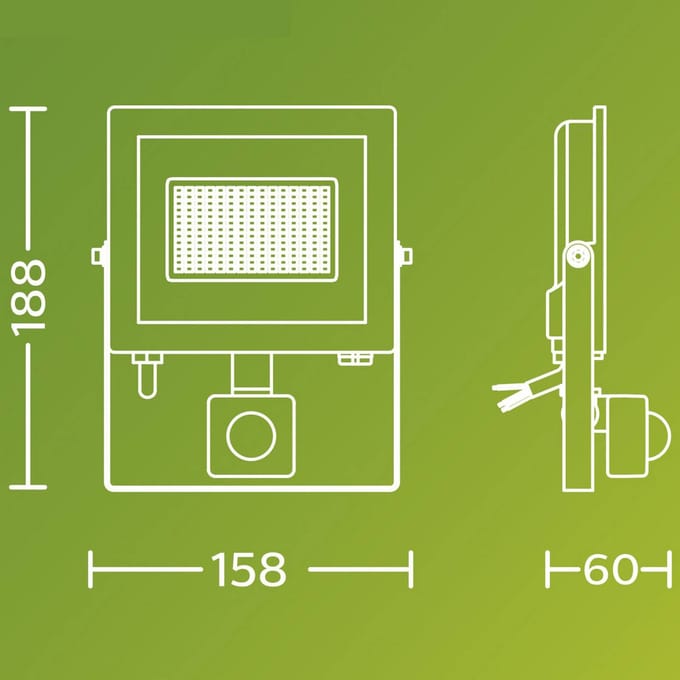 Philips Lois floodlight - UltraEfficient LED - Zwart - 15W - Koel wit licht; 5000K - Bewegingssensor - Verstraler