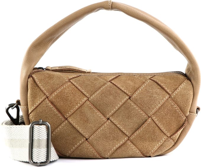 FREDsBRUDER Leren Schoudertas Sewab Mini Hobo Bag Iced Coffee Lichtbruin