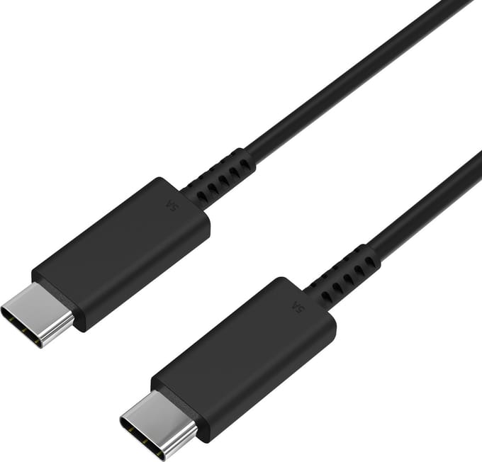 USB C naar USB C 5A Snellader Kabel Zwart - 1 meter - Oplaadkabel voor Samsung Galaxy S26 /S25