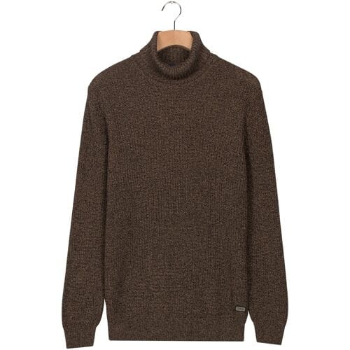 Baileys Trui Rollneck Mouliné Rib Structure Taupe / male