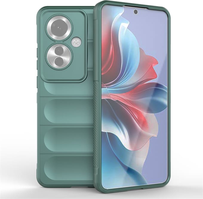 MobyDefend Hoesje - Geschikt voor Oppo Reno 11F - TPU Gripcase - Groen