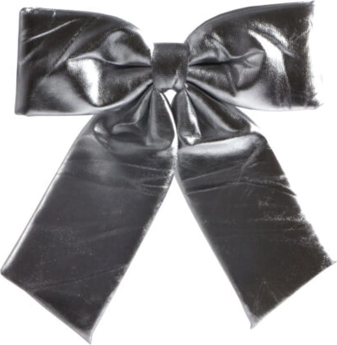 Svenska Living kerstdecoratie hangstrik 28x28cm zilver textiel.