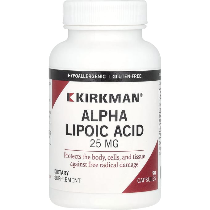 Kirkman Labs, Acide Alpha-Lipoïque, 25 mg, 90 Capsules