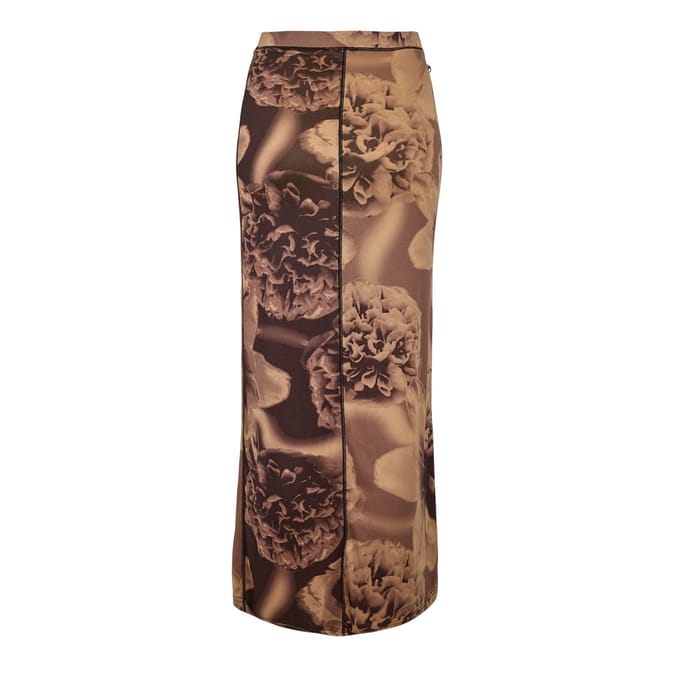 Diesel Clairinne Gna mesh-maxi-rok voor dames (Bruin)