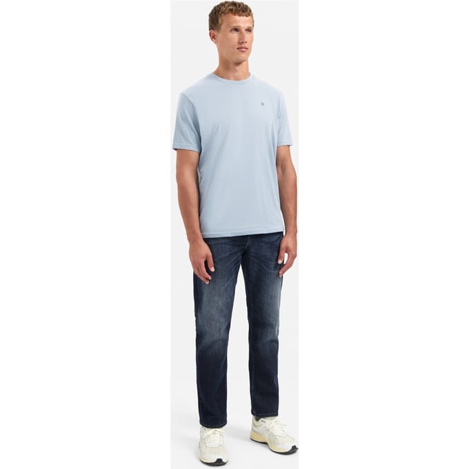 No Excess T-shirt Crewneck Solid Basic Dusty Blue Größe: L | Basic T-Shirts Outlet | Herren | Blau