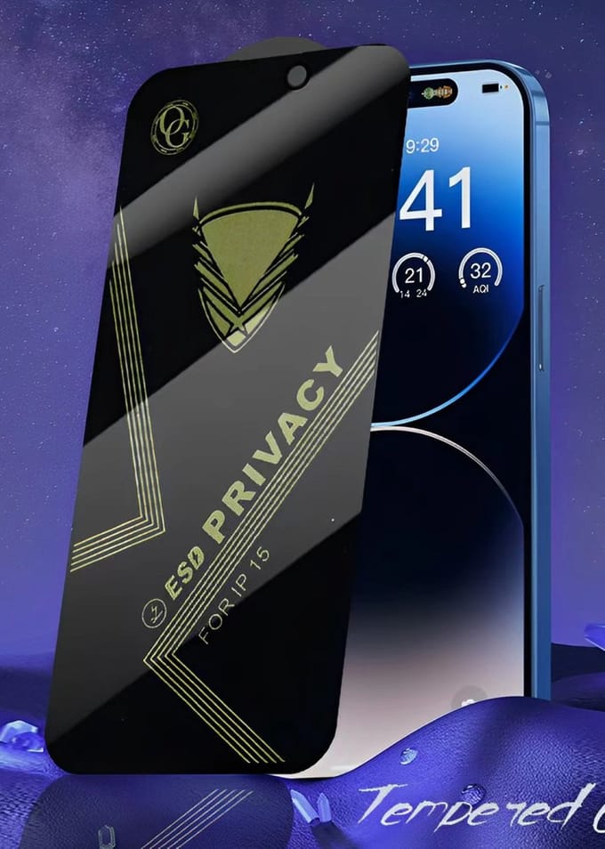 iPhone 16 - Privacy Temperde glas Screen protector geschikt voor iPhone 16 - Privacy Beschermglas - Privacy Glasplaatje 2stuks