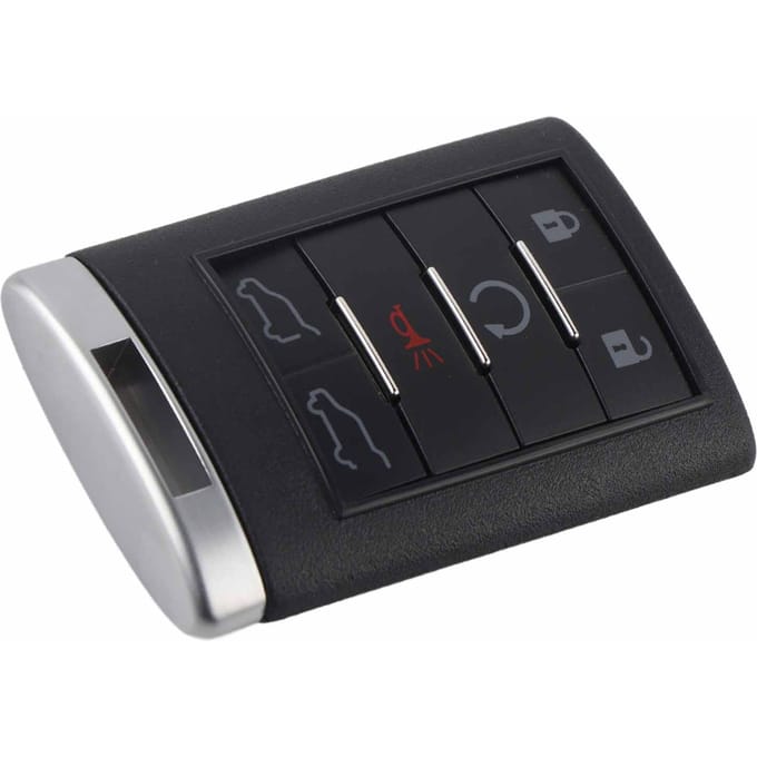 Coque de clé télécommande intelligente sans clé de remplacement 6 boutons pour Cadillac Escalade black
