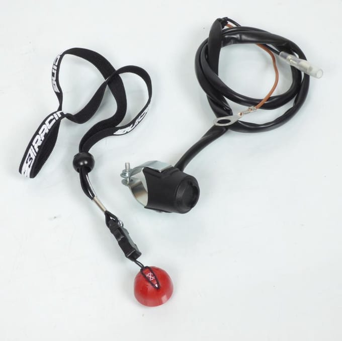 Coupe circuit allumage magnétique à lanière noir kill button S3 pour moto quad