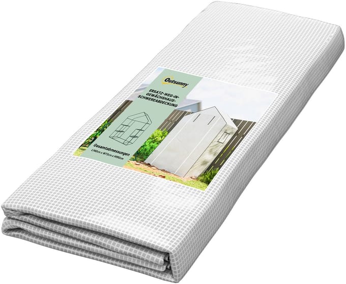 Outsunny-Ersatzfolie-Kunststoff-140L x 73B x 190H cm-Weiß