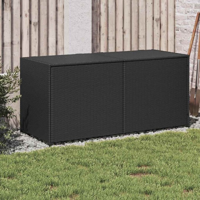 vidaXL - Tuinbox - 283 - L - poly - rattan - zwart