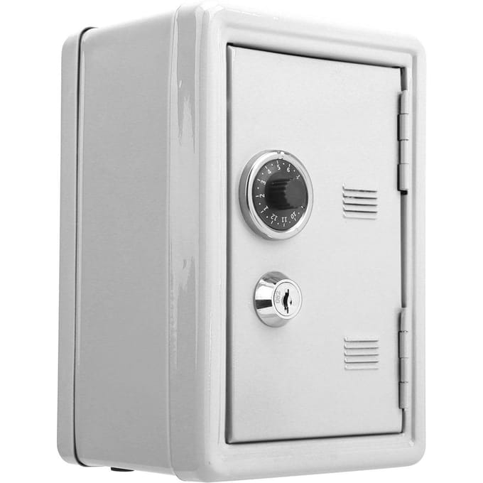 Kinderen Mini Sleutel Geld Opbergkoffer Simulatie Kluis Metaal Innovatie Presenteert Benodigdheden White