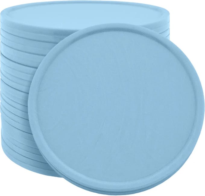 CombiCraft Blanco Plastic munten Ø35mm - lichtblauw - 100 stuks