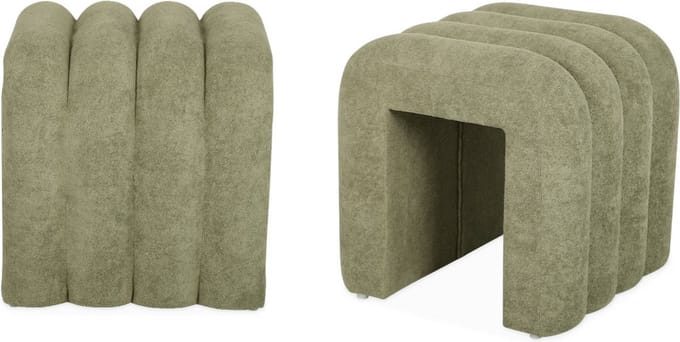 sweeek - Set van 2 stoffen eigentijdse poefs