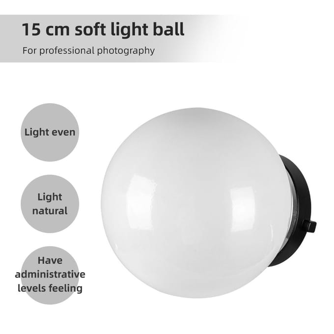 15cm/ 6in zachte lichtbal voor fotografie doorschijnende diffusorbal flitslichtbal diffusorkoepel wit