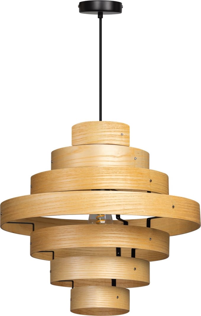 ETH Oaknut - Hanglamp - Hout - 7 Rings