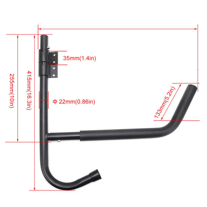 Wandmontage Kayakpeddel Opbergrek 90 graden Draaibaar Kayak Hanger Opvouwbare Kayak Wandmontage Beugel zwart