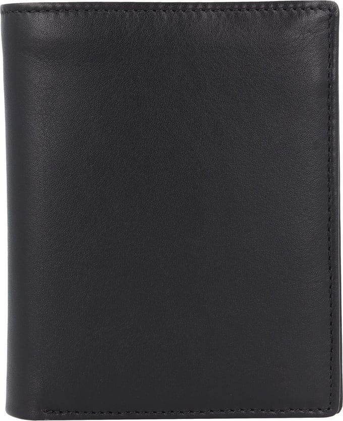 Esquire Leren Portemonnee Frankfurt High Wallet Black Zwart