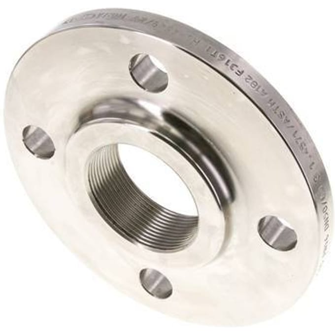 Draadflens DN50-PN16 Rp 2'' RVS 1.4571 DIN 2566 En EN 1092-1 (Type 13)