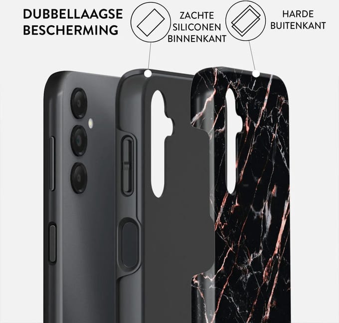 Burga Tough Case Samsung Galaxy A25 - Rose - Goud Marble