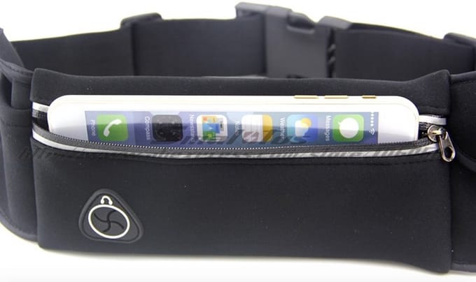 Hardloop pouch buideltas met telefoonhouder Zwart / Vochtbestendig / HaverCo
