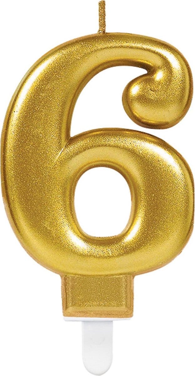Amscan by Riethmuller - Riethmüller - Verjaardagskaars 6 Sparkling Celebrations Gold