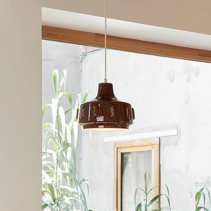 MARKET SET hanglamp Jimmy, Ø 25 cm, bruin, keramiek