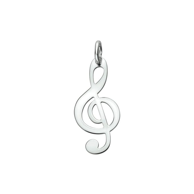 Muzieksleutel Hanger van Gerhodineerd Zilver
