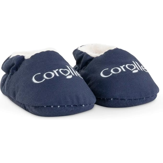 Corolle babypop slippers marineblauw - poppenkleding 30cm.