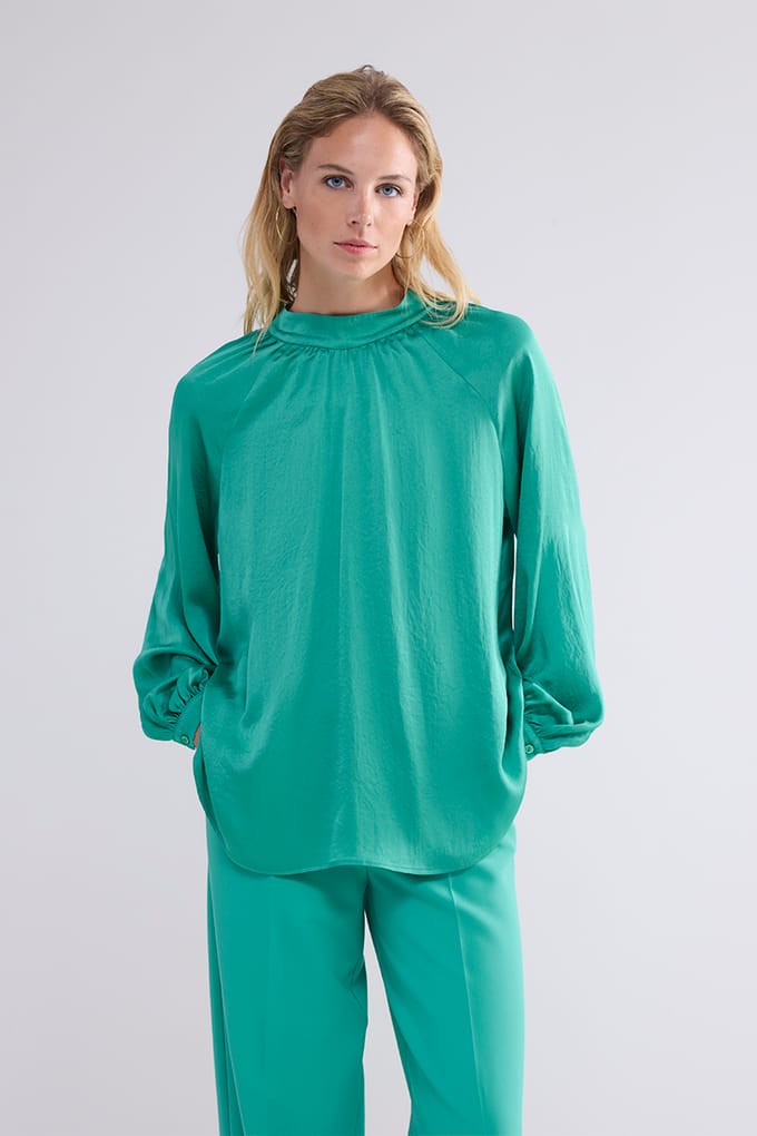 Summum Woman Top High Neck Silky Touch Peacock Größe: 46 | Blusen Outlet | Damen