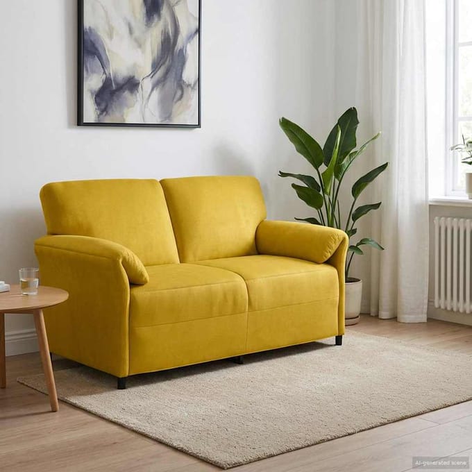 vidaXL - 2-Zits - Sofa - Geel - 158 - x - 83 - x - 95 - cm - Fluweel