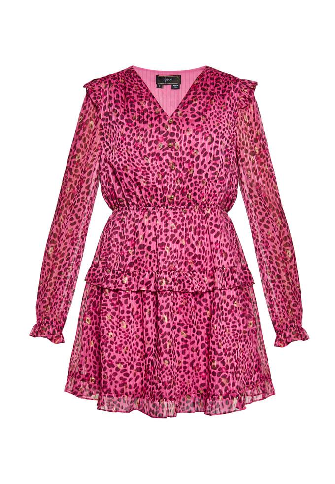 Faina Jurk Dames Roze Veelkleurig