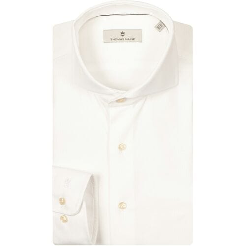 Thomas Maine Overhemd Hyper Stretch Bari Cutaway Wit / male